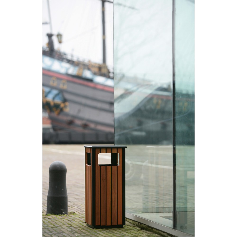 Productafbeelding nr. 2: Afvalbak met houtlook, voor buiten, 36 liter