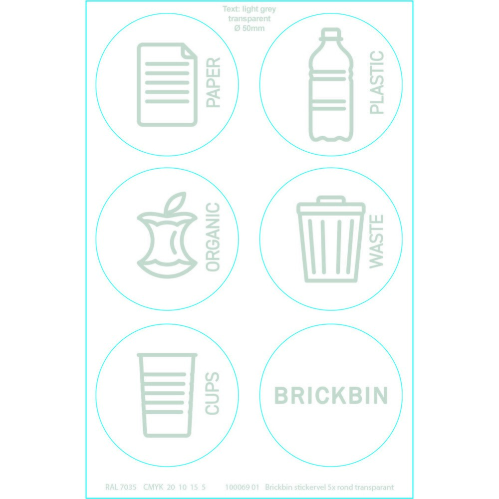 Productafbeelding nr. 5: Afvalbak met klapdeksel BRICKBIN, van gerecyclede kunststof, 65 liter, vierkant, wit / groen