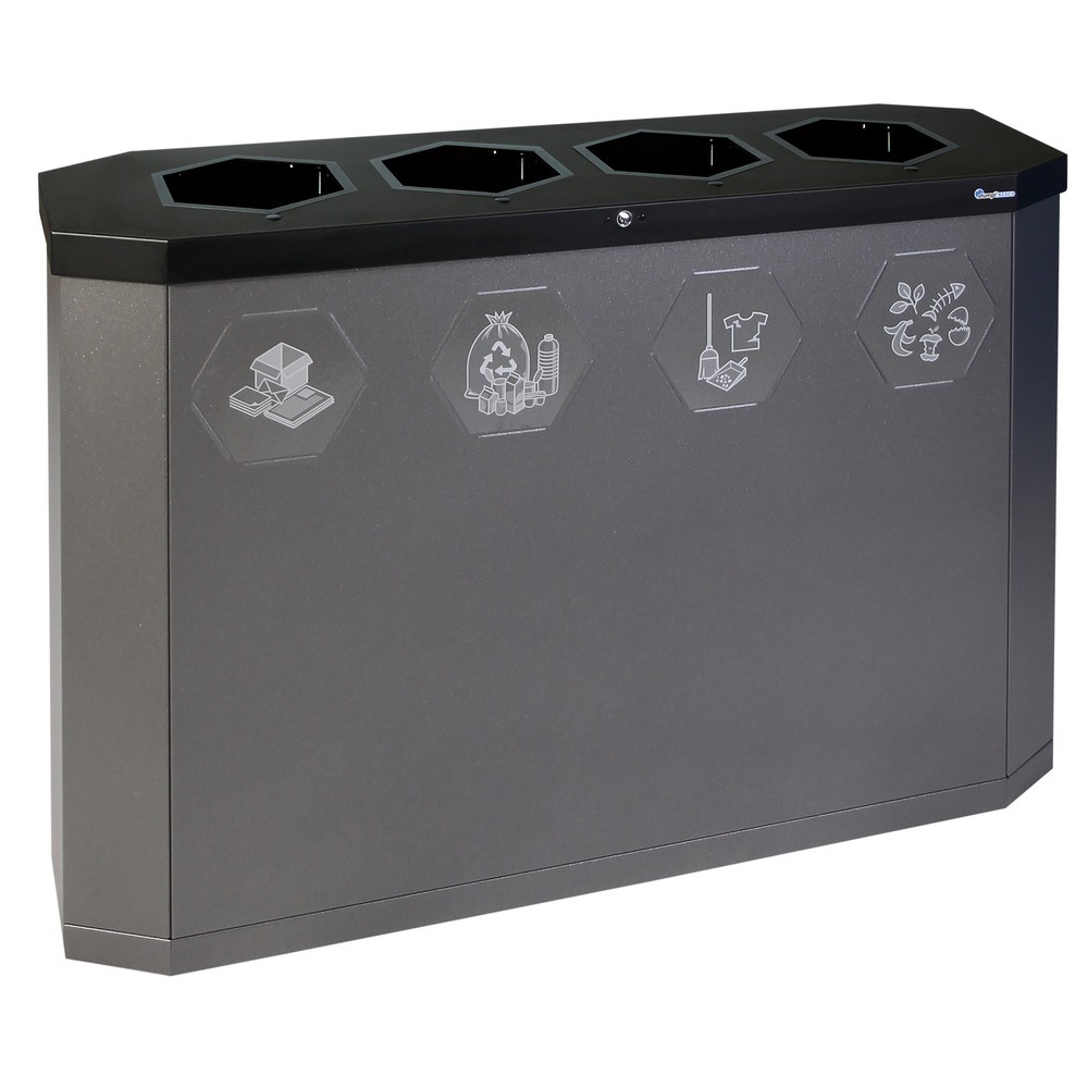 Product afbeelding: Afvalbak stumpf® Sixco 4 smart, ijzerglimmer