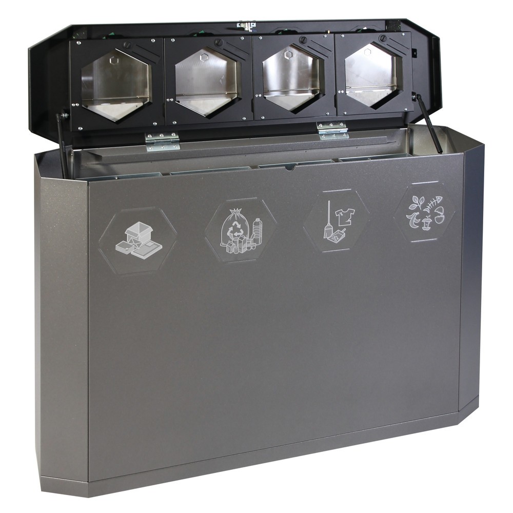 Productafbeelding nr. 2: Afvalbak stumpf® Sixco 4 swing, ijzerglimmer
