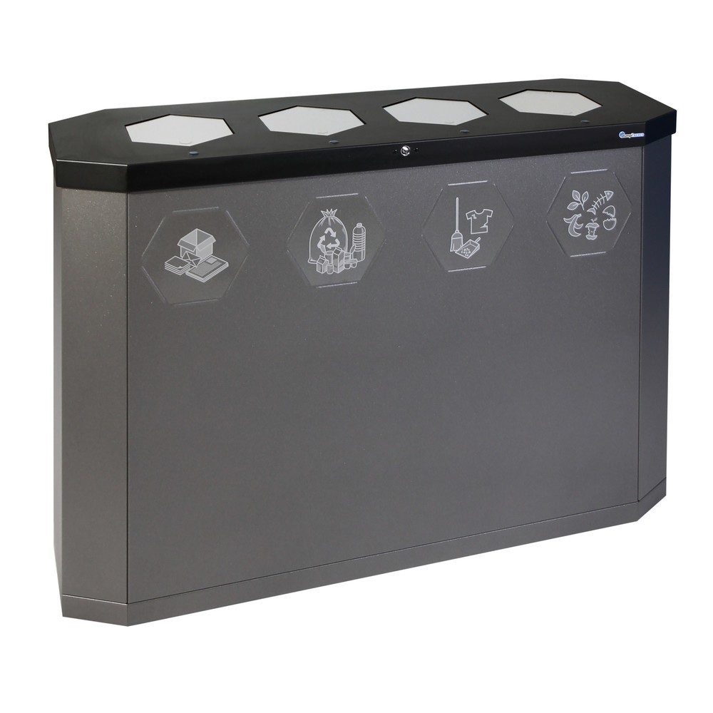 Product afbeelding: Afvalbak stumpf® Sixco 4 swing, ijzerglimmer