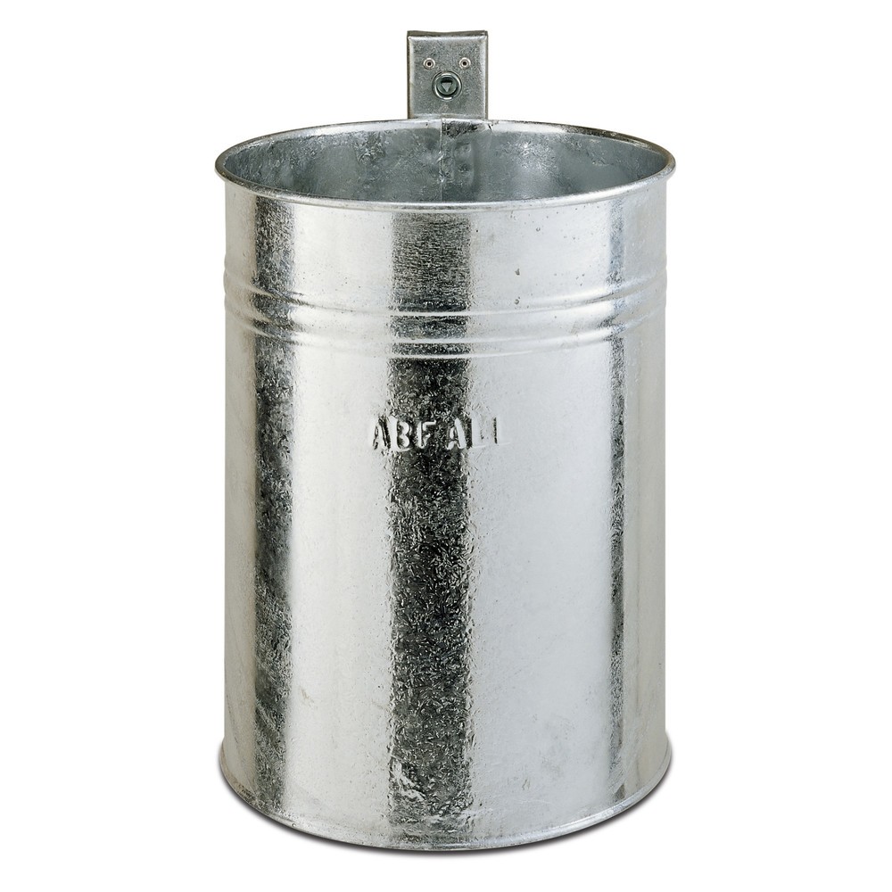 Product afbeelding: RENNER Stalen afvalbak, 35 liter, rond, wandmontage, gesloten structuur, met profilering