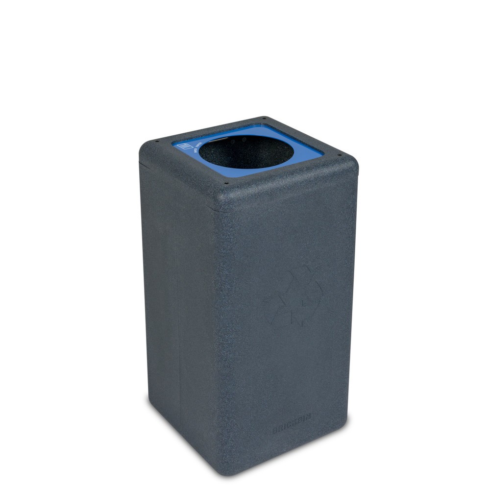 Product afbeelding: Afvalbak voor papier BRICKBIN, van gerecyclede kunststof, 65 liter, vierkant, grijs / blauw