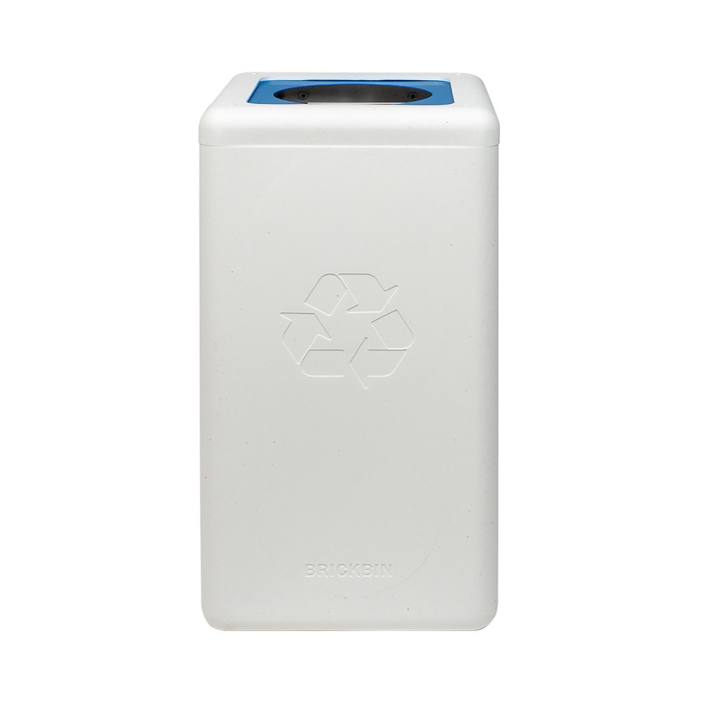 Productafbeelding nr. 2: Afvalbak voor papier BRICKBIN, van gerecyclede kunststof, 65 liter, vierkant, wit / blauw