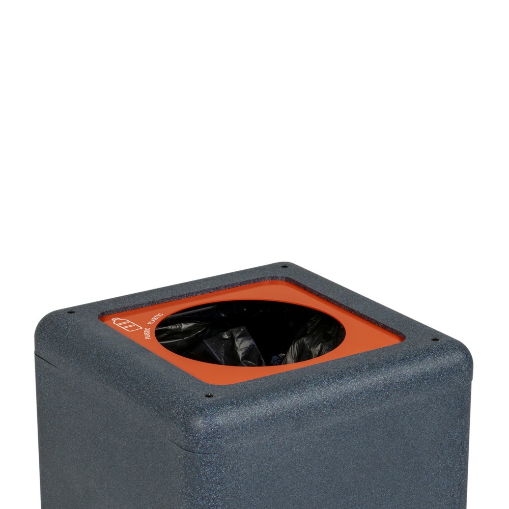 Productafbeelding nr. 6: Afvalbak voor plastic BRICKBIN, van gerecyclede kunststof, 65 liter, vierkant, grijs / oranje