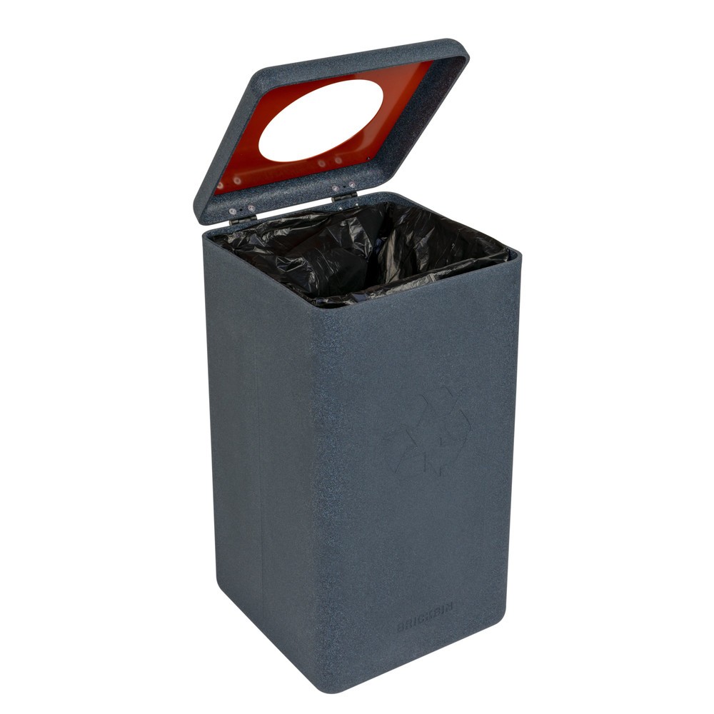Productafbeelding nr. 7: Afvalbak voor plastic BRICKBIN, van gerecyclede kunststof, 65 liter, vierkant, grijs / oranje