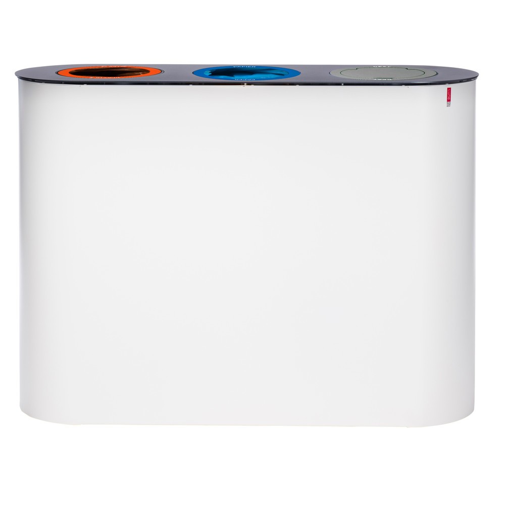 Product afbeelding: Afvalscheidingssysteem LUNE Split, wit, antraciet, 3x38 liter