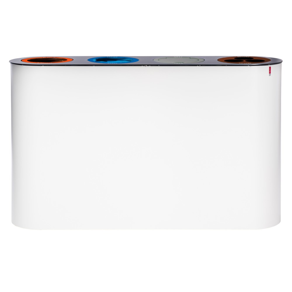 Product afbeelding: Afvalscheidingssysteem LUNE Split, wit, antraciet, 4x38 liter