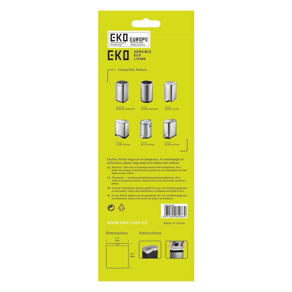 Productafbeelding nr. 3: Afvalzakken EKO, wit, 15 liter, 420 stuks/VE
