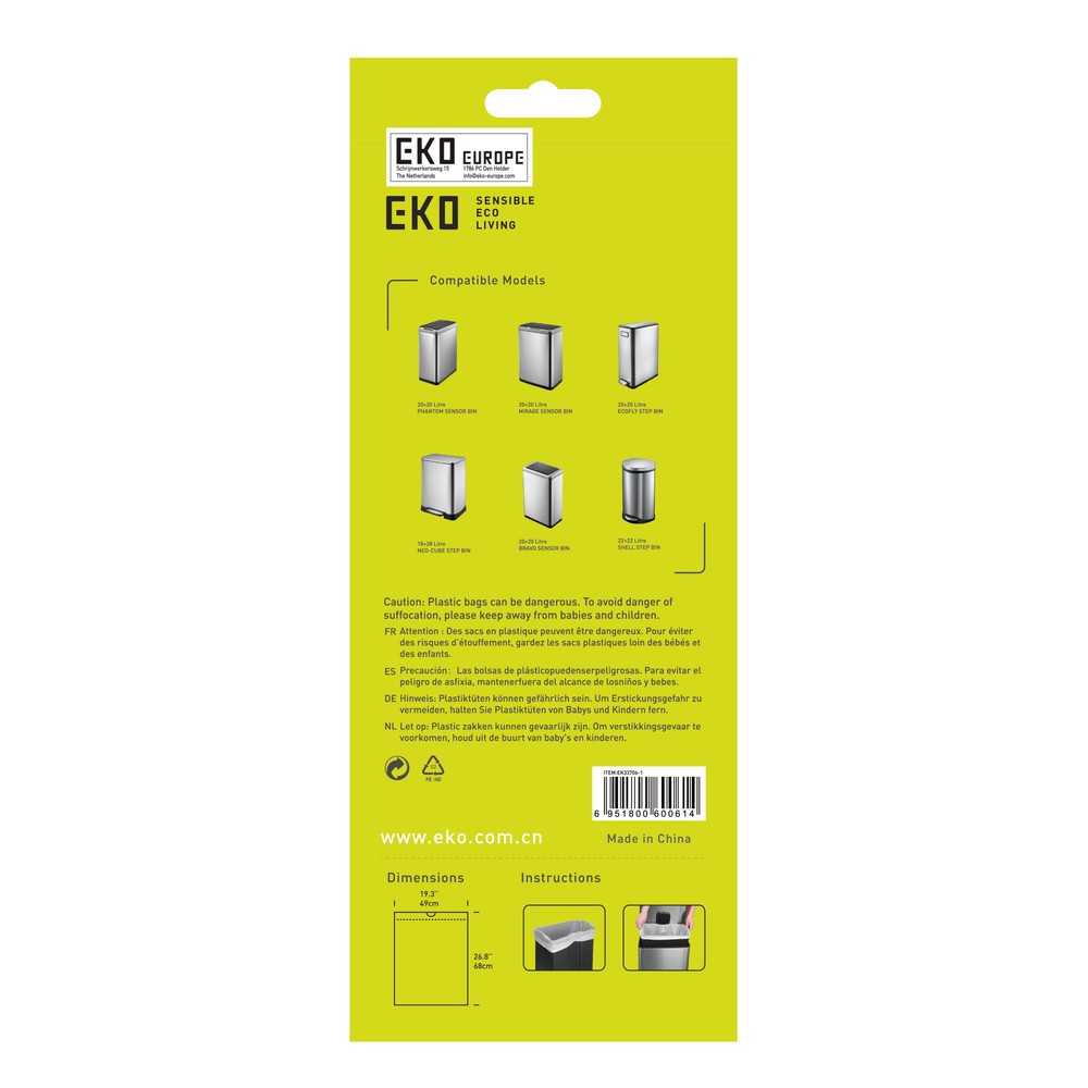 Productafbeelding nr. 3: Afvalzakken EKO, wit, 28 liter, 420 stuks/VE