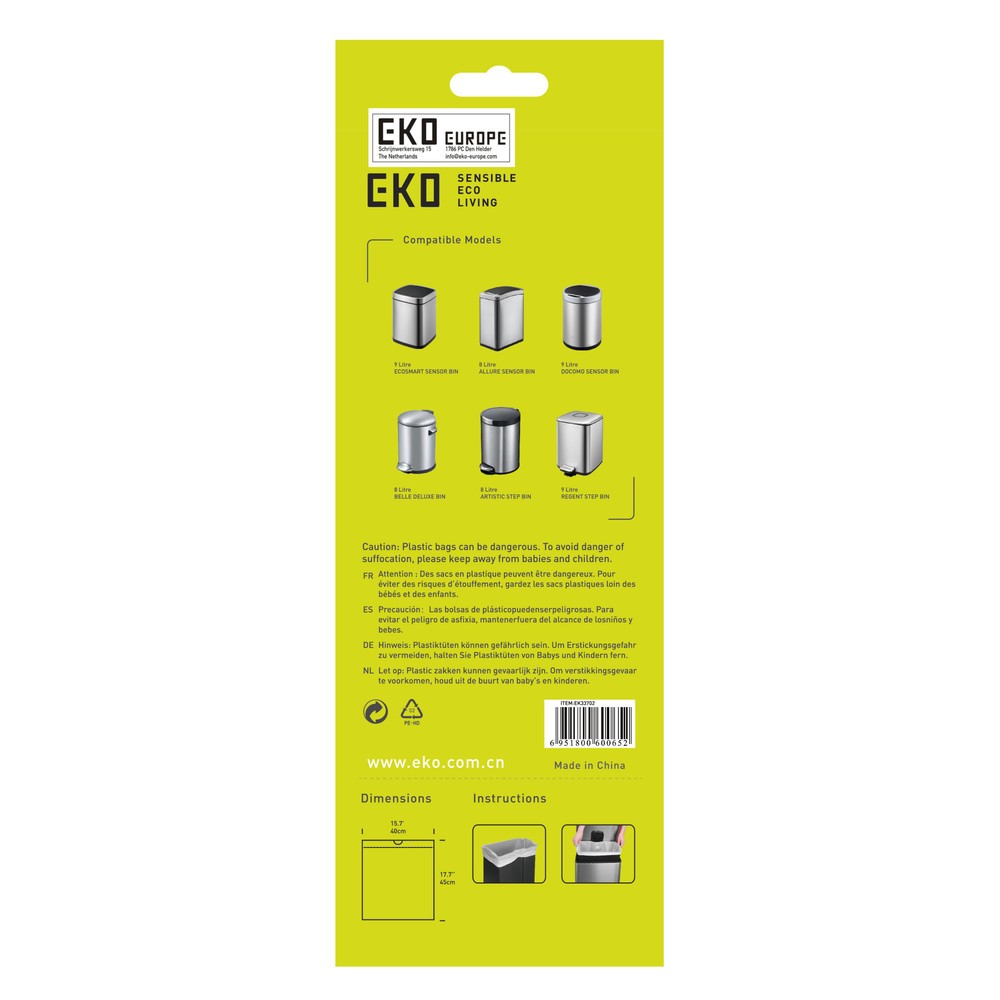Productafbeelding nr. 3: Afvalzakken EKO, wit, 9 liter, 600 stuks/VE