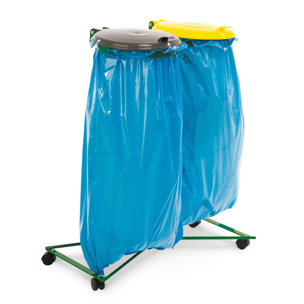 Product afbeelding: RENNER Afvalzakstandaard dubbele verzamelaar voor zakken van 70 en 120 liter, onderstel