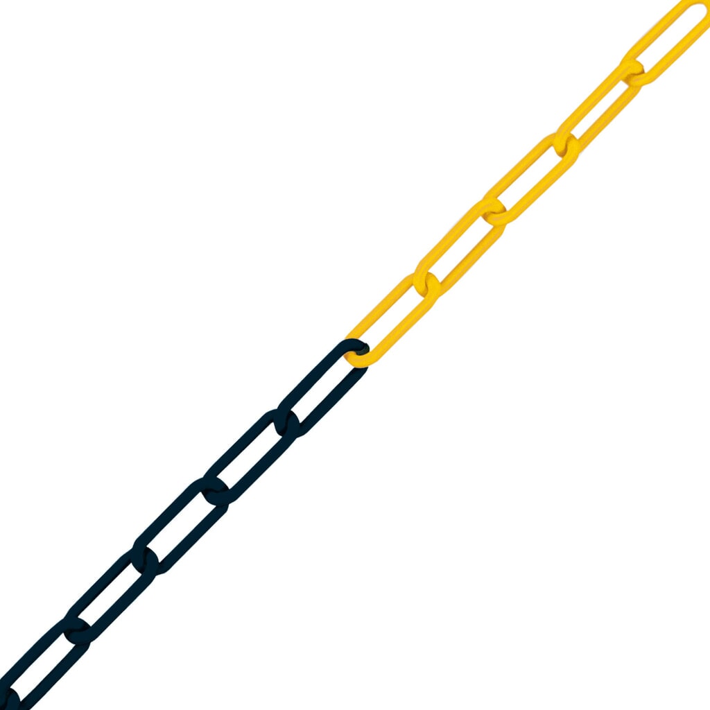 Product afbeelding: Afzetketting, nylon, dikte 8 mm, lengte 25 m, zwart/geel