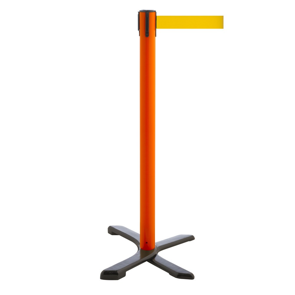 Productafbeelding nr. 1: Afzetpaal met kruisvoet, lintlengte 2,3 m, rood, geel