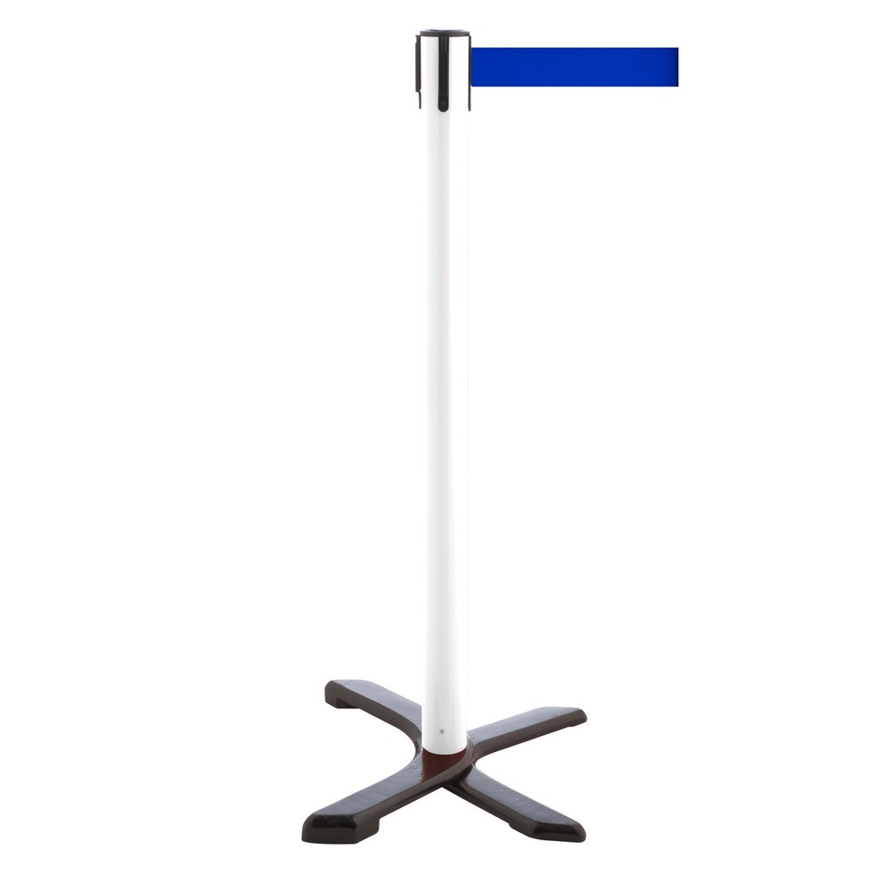 Productafbeelding nr. 1: Afzetpaal met kruisvoet, lintlengte 2,3 m, wit, blauw