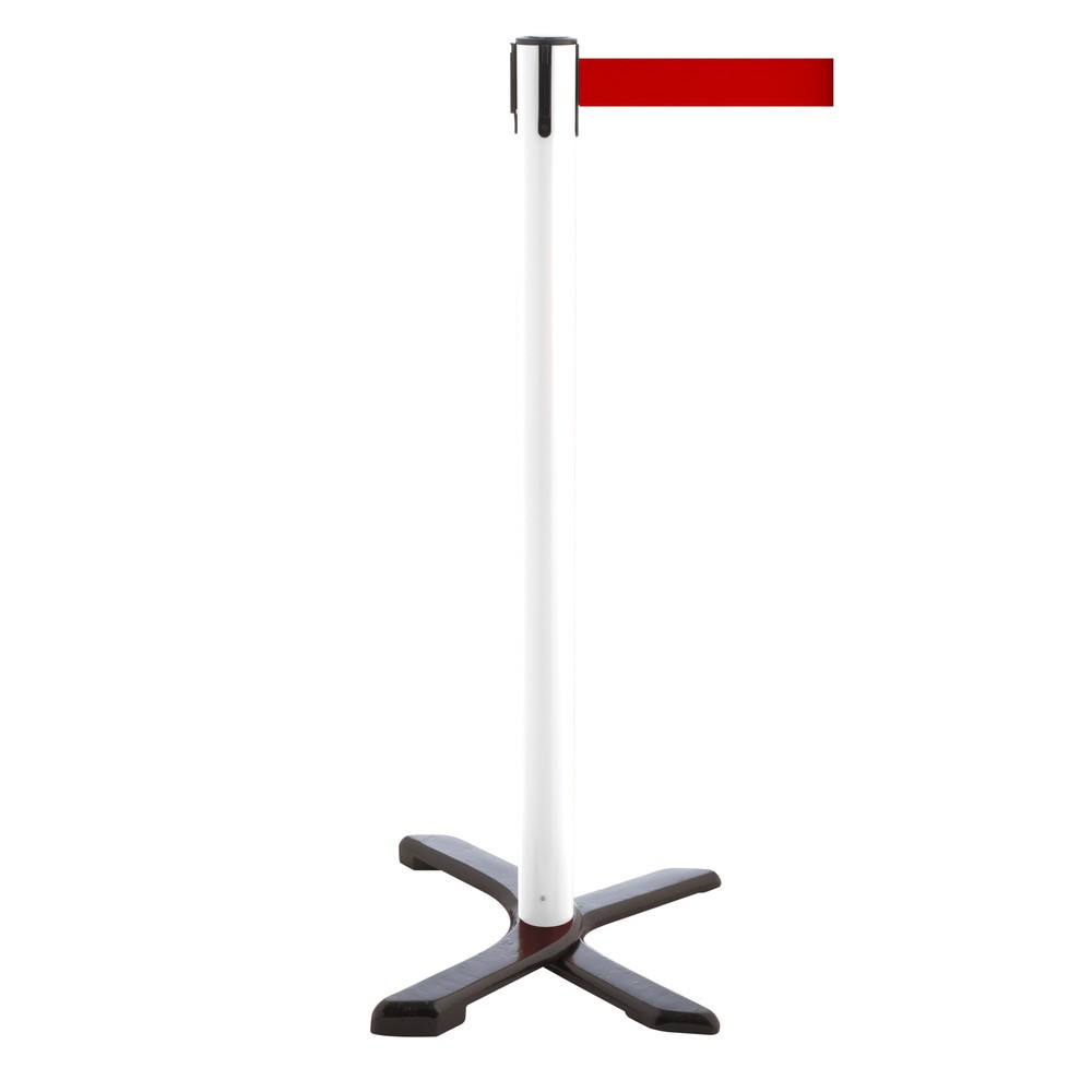 Productafbeelding nr. 1: Afzetpaal met kruisvoet, lintlengte 4 m, wit, rood