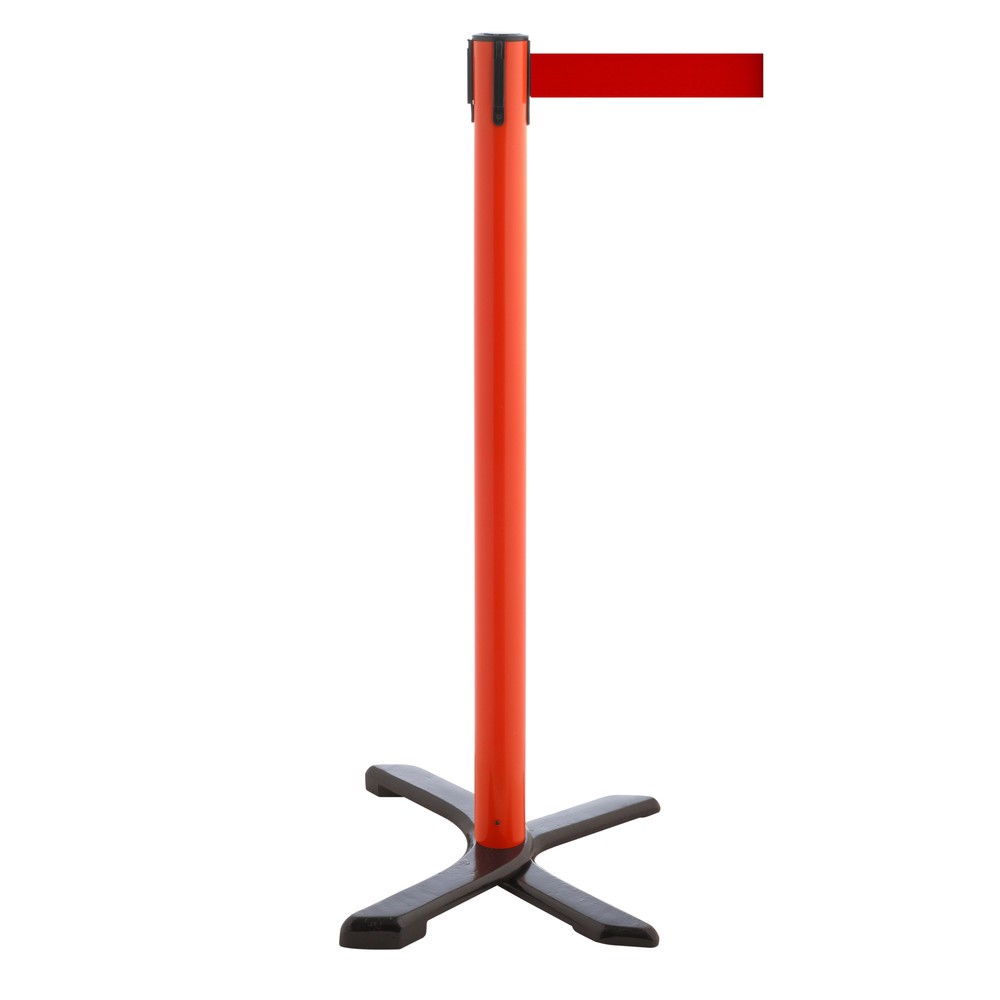 Productafbeelding nr. 1: Afzetpaal met kruisvoet, lintlengte 4 m, rood, rood