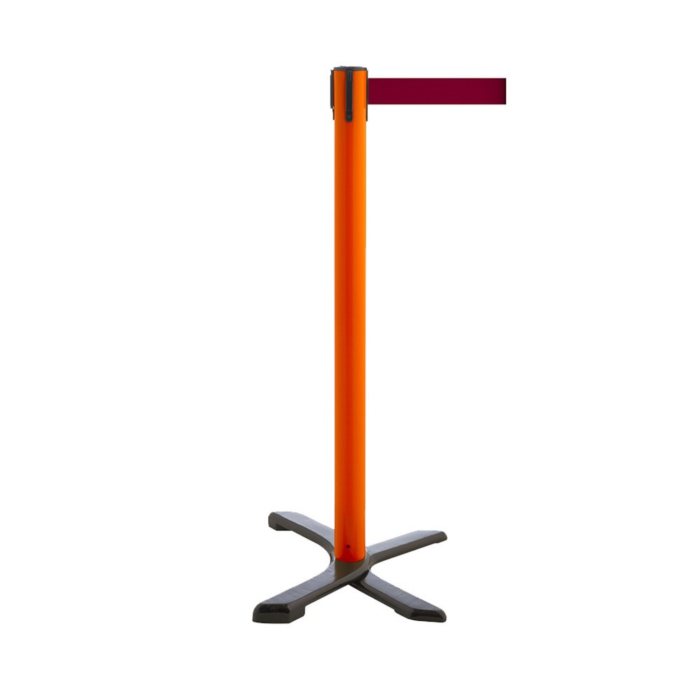 Productafbeelding nr. 1: Afzetpaal met kruisvoet, lintlengte 4 m, rood, bourgogne