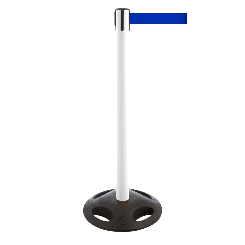 Productafbeelding nr. 1: Afzetpaal met lint RS-GUIDESYSTEMS®, bodemplaat van compoundmateriaal, lintbreedte 100 mm, wit, blauw