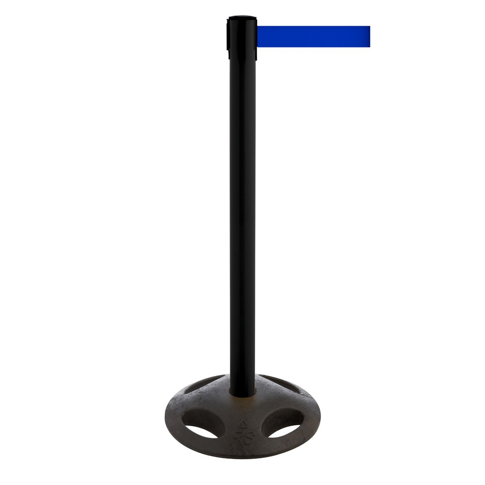 Productafbeelding nr. 1: Afzetpaal met lint RS-GUIDESYSTEMS®, bodemplaat van compoundmateriaal, lintbreedte 100 mm, zwart, blauw