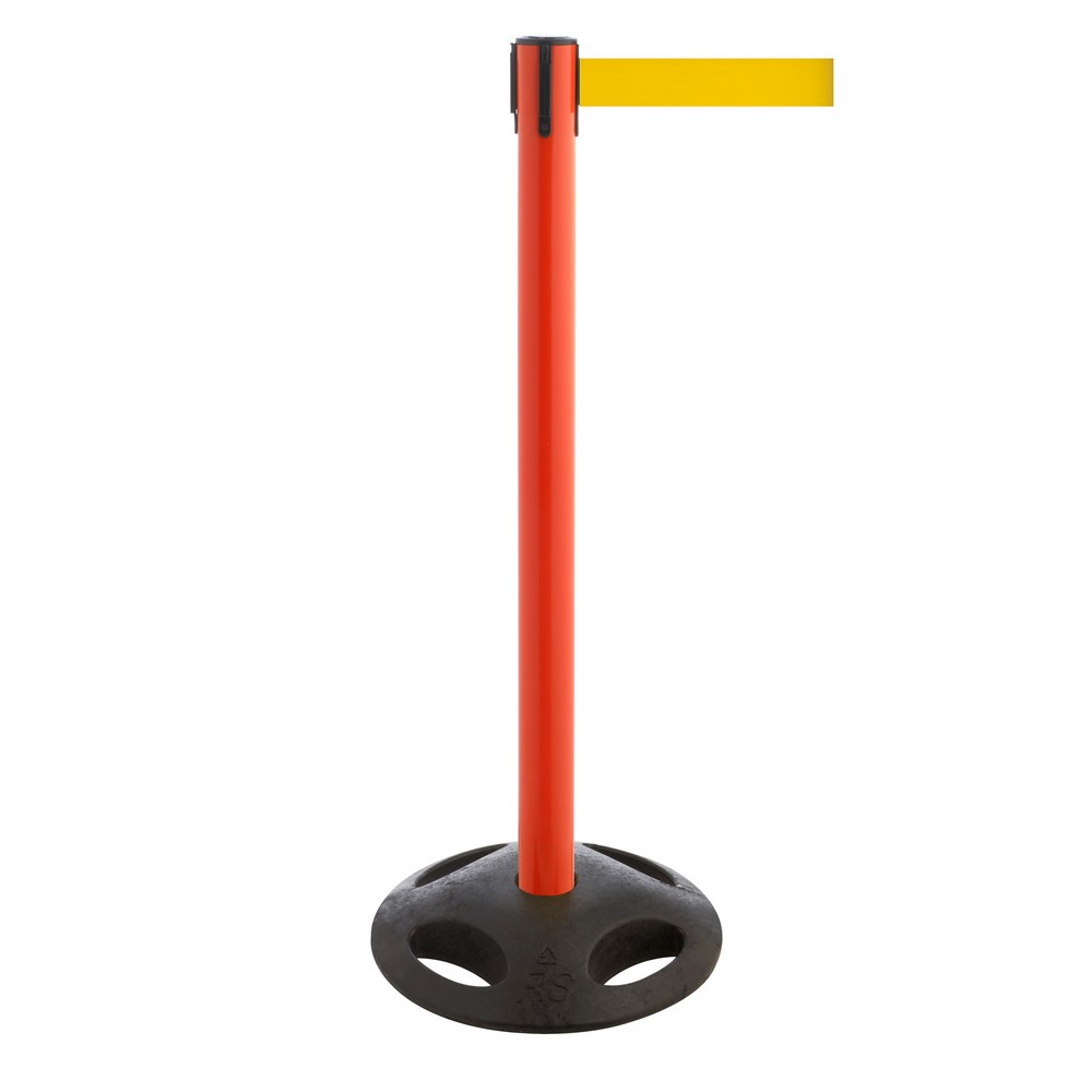 Productafbeelding nr. 1: Afzetpaal met lint RS-GUIDESYSTEMS®, bodemplaat van compoundmateriaal, lintbreedte 100 mm, rood, geel