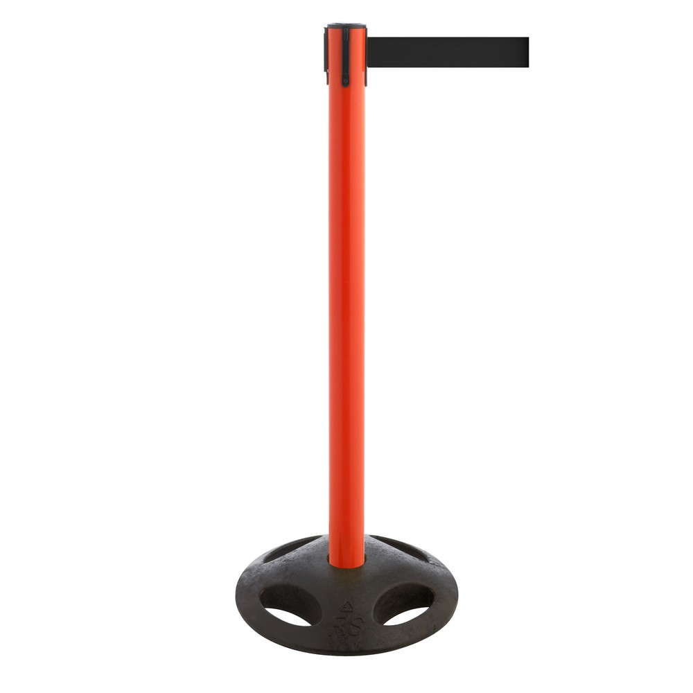 Productafbeelding nr. 1: Afzetpaal met lint RS-GUIDESYSTEMS®, bodemplaat van compoundmateriaal, lintbreedte 100 mm, rood, zwart