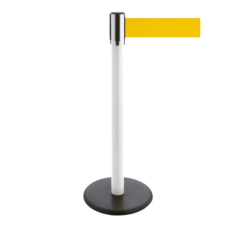 Productafbeelding nr. 1: Afzetpaal met lint RS-GUIDESYSTEMS®, gietijzeren bodemplaat, lintbreedte 100 mm, wit, geel, 2,3 m