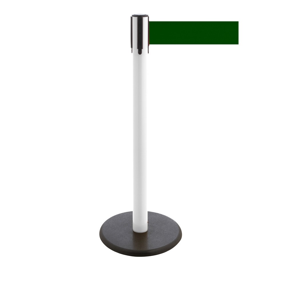 Productafbeelding nr. 1: Afzetpaal met lint RS-GUIDESYSTEMS®, gietijzeren bodemplaat, lintbreedte 100 mm, wit, donkergroen, 3,8 m