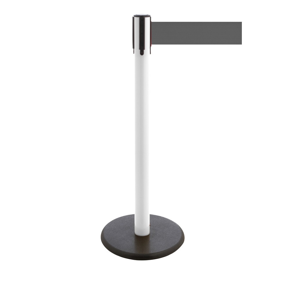 Productafbeelding nr. 1: Afzetpaal met lint RS-GUIDESYSTEMS®, gietijzeren bodemplaat, lintbreedte 100 mm, wit, grijs, 3,8 m