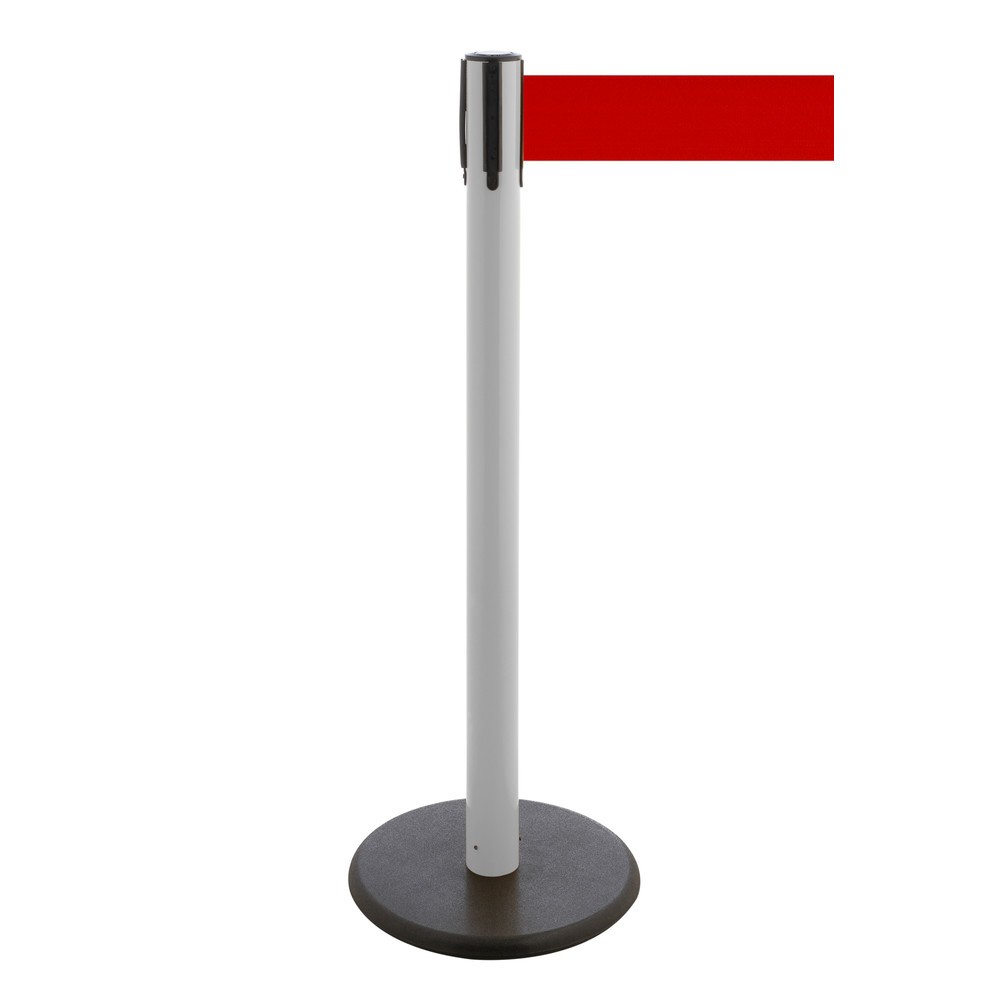Productafbeelding nr. 1: Afzetpaal met lint RS-GUIDESYSTEMS®, gietijzeren bodemplaat, lintbreedte 100 mm, wit, rood, 3,8 m