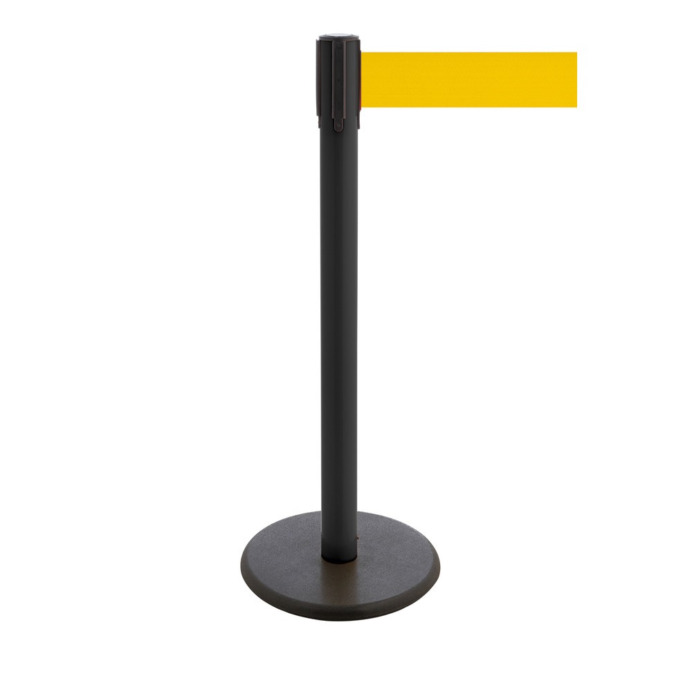 Productafbeelding nr. 1: Afzetpaal met lint RS-GUIDESYSTEMS®, gietijzeren bodemplaat, lintbreedte 100 mm, zwart, geel, 2,3 m