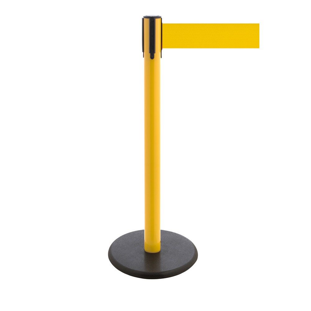 Productafbeelding nr. 1: Afzetpaal met lint RS-GUIDESYSTEMS®, gietijzeren bodemplaat, lintbreedte 100 mm, geel, geel, 2,3 m