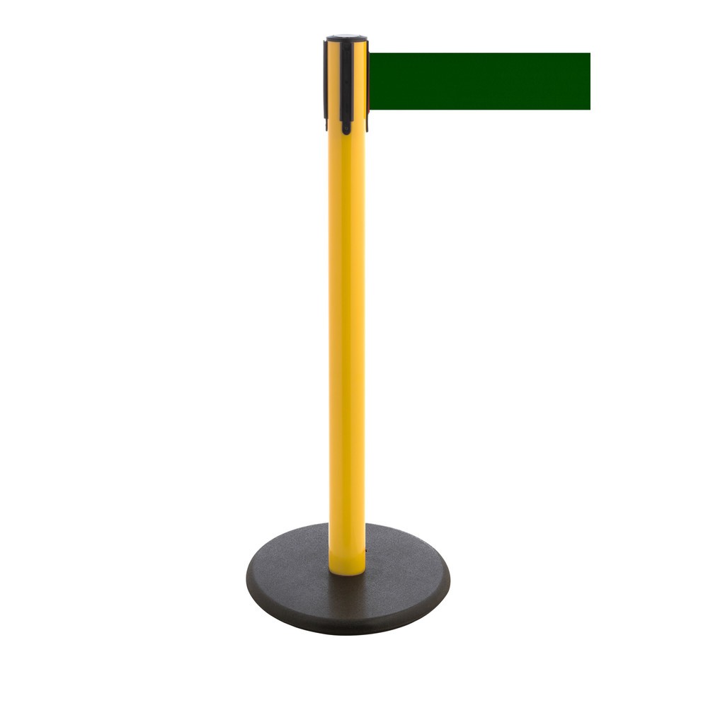Productafbeelding nr. 1: Afzetpaal met lint RS-GUIDESYSTEMS®, gietijzeren bodemplaat, lintbreedte 100 mm, geel, donkergroen, 2,3 m
