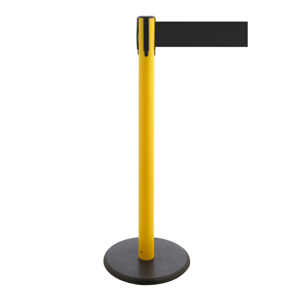 Productafbeelding nr. 1: Afzetpaal met lint RS-GUIDESYSTEMS®, gietijzeren bodemplaat, lintbreedte 100 mm, geel, zwart, 2,3 m