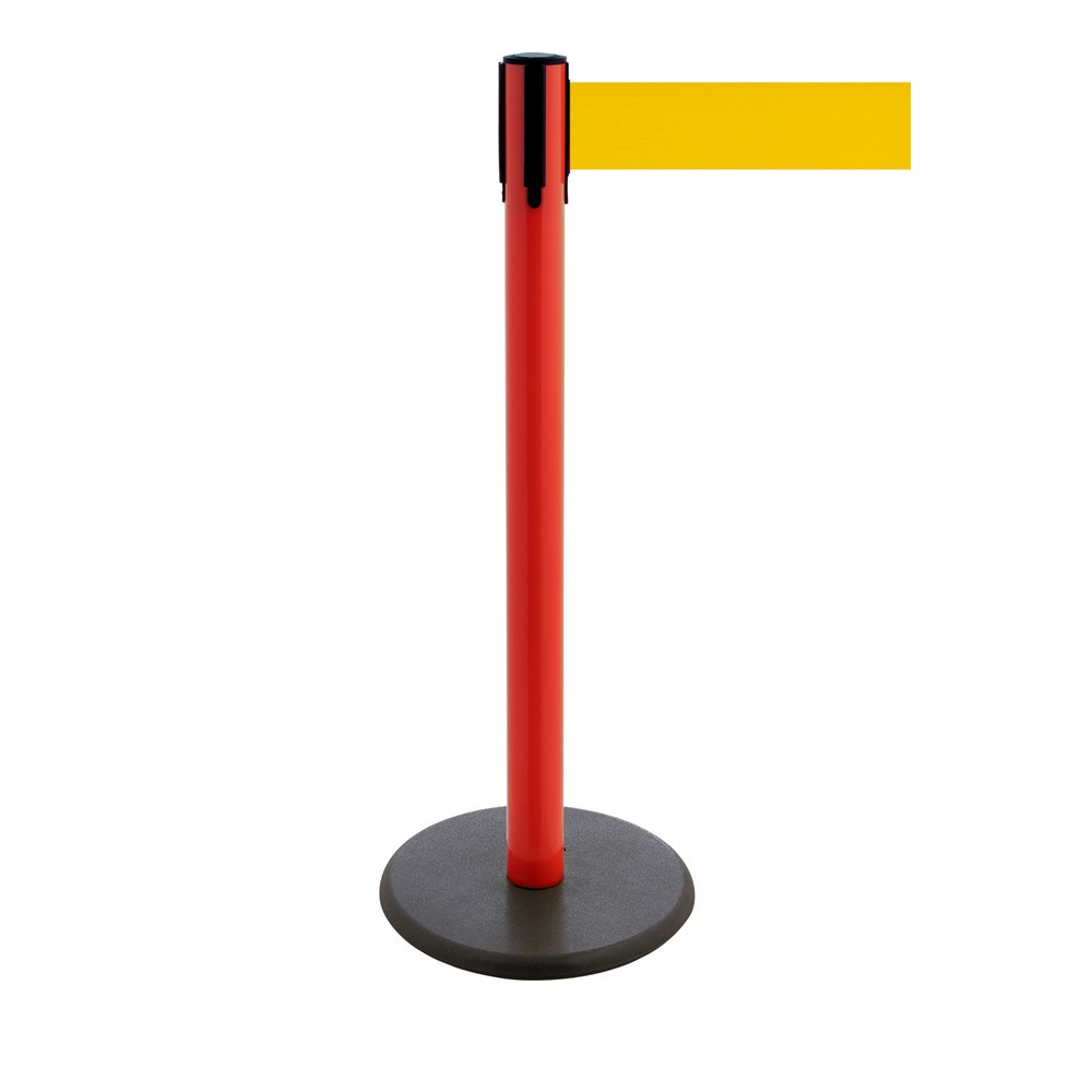 Productafbeelding nr. 1: Afzetpaal met lint RS-GUIDESYSTEMS®, gietijzeren bodemplaat, lintbreedte 100 mm, rood, geel, 3,8 m