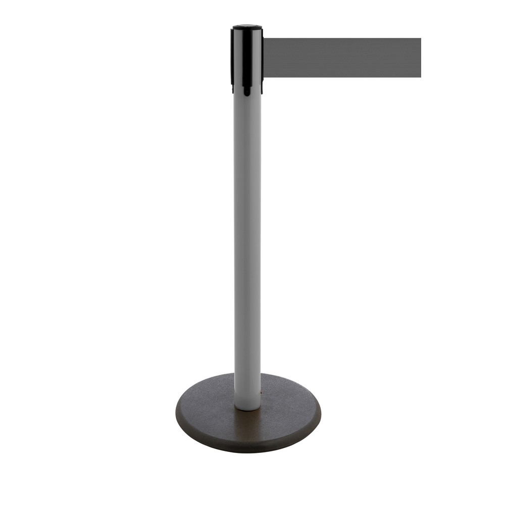 Productafbeelding nr. 1: Afzetpaal met lint RS-GUIDESYSTEMS®, gietijzeren bodemplaat, lintbreedte 100 mm, antraciet, grijs, 2,3 m