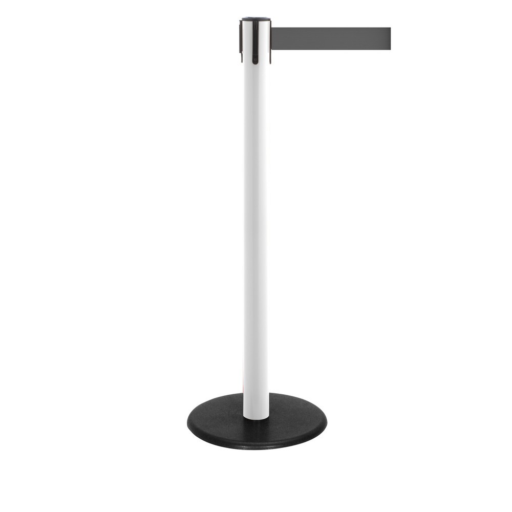 Productafbeelding nr. 1: Afzetpaal met lint RS-GUIDESYSTEMS®, gietijzeren bodemplaat, lintbreedte 50 mm, wit, grijs, 2,3 m