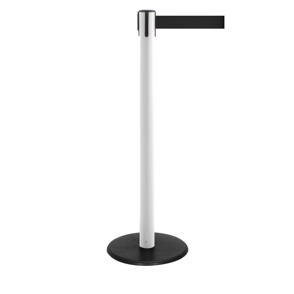 Productafbeelding nr. 1: Afzetpaal met lint RS-GUIDESYSTEMS®, gietijzeren bodemplaat, lintbreedte 50 mm, wit, zwart, 4,0 m