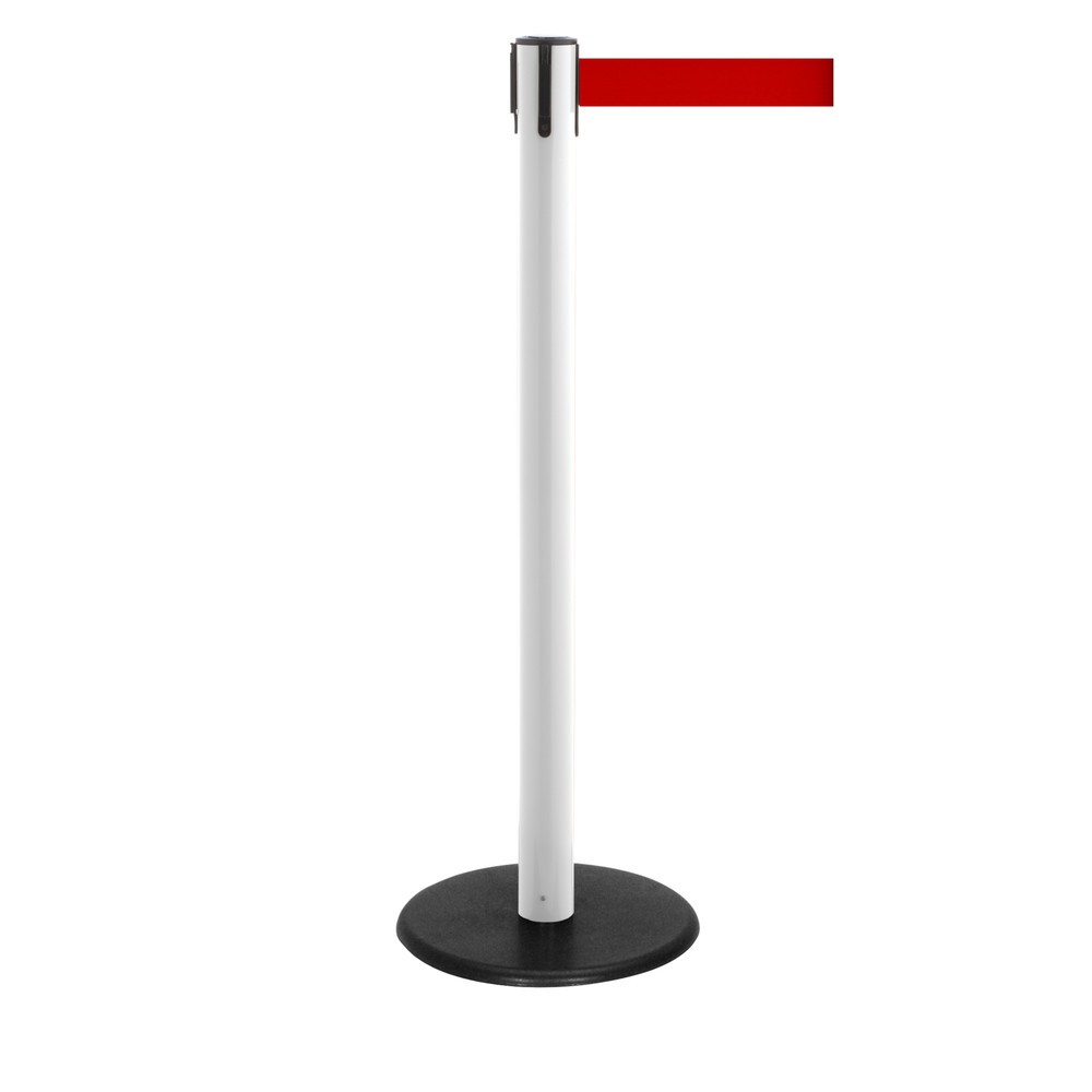 Productafbeelding nr. 1: Afzetpaal met lint RS-GUIDESYSTEMS®, gietijzeren bodemplaat, lintbreedte 50 mm, wit, rood, 4,0 m