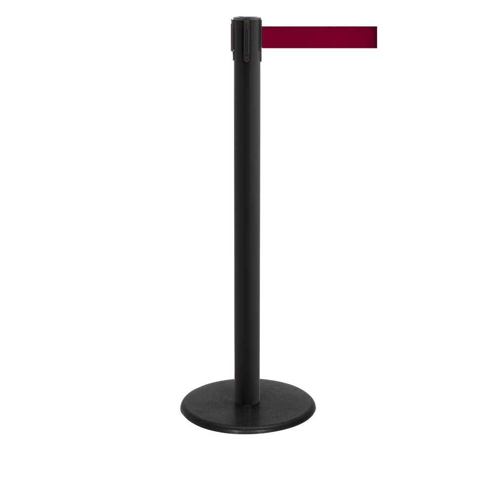 Productafbeelding nr. 1: Afzetpaal met lint RS-GUIDESYSTEMS®, gietijzeren bodemplaat, lintbreedte 50 mm, zwart, bourgogne, 4,0 m