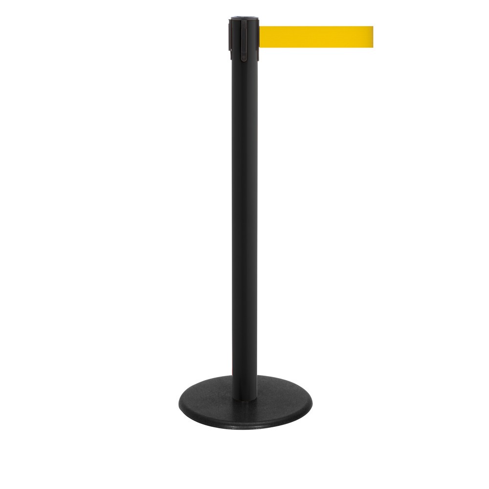Productafbeelding nr. 1: Afzetpaal met lint RS-GUIDESYSTEMS®, gietijzeren bodemplaat, lintbreedte 50 mm, zwart, geel, 4,0 m