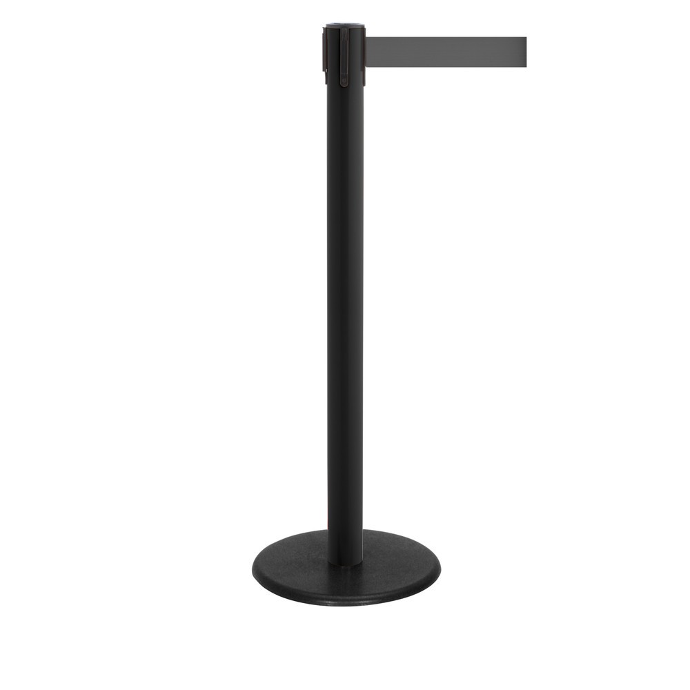 Productafbeelding nr. 1: Afzetpaal met lint RS-GUIDESYSTEMS®, gietijzeren bodemplaat, lintbreedte 50 mm, zwart, grijs, 4,0 m