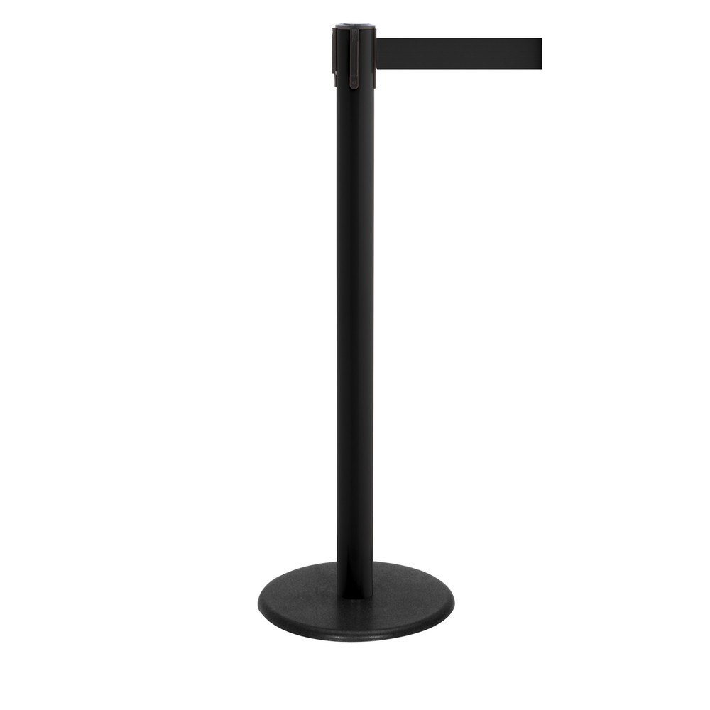 Productafbeelding nr. 1: Afzetpaal met lint RS-GUIDESYSTEMS®, gietijzeren bodemplaat, lintbreedte 50 mm, zwart, zwart, 2,3 m