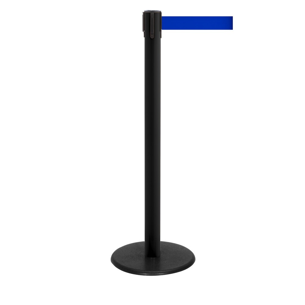 Productafbeelding nr. 1: Afzetpaal met lint RS-GUIDESYSTEMS®, gietijzeren bodemplaat, lintbreedte 50 mm, zwart, blauw, 4,0 m
