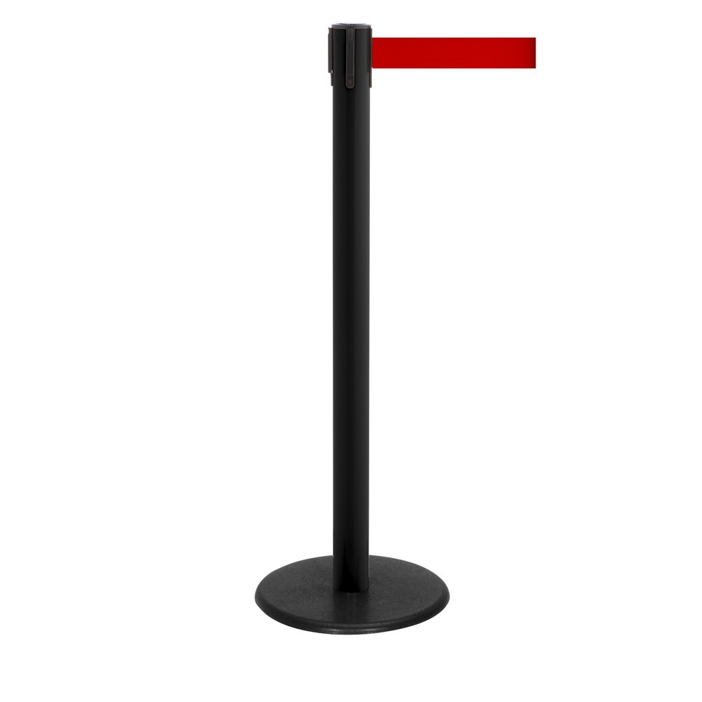 Productafbeelding nr. 1: Afzetpaal met lint RS-GUIDESYSTEMS®, gietijzeren bodemplaat, lintbreedte 50 mm, zwart, rood, 2,3 m