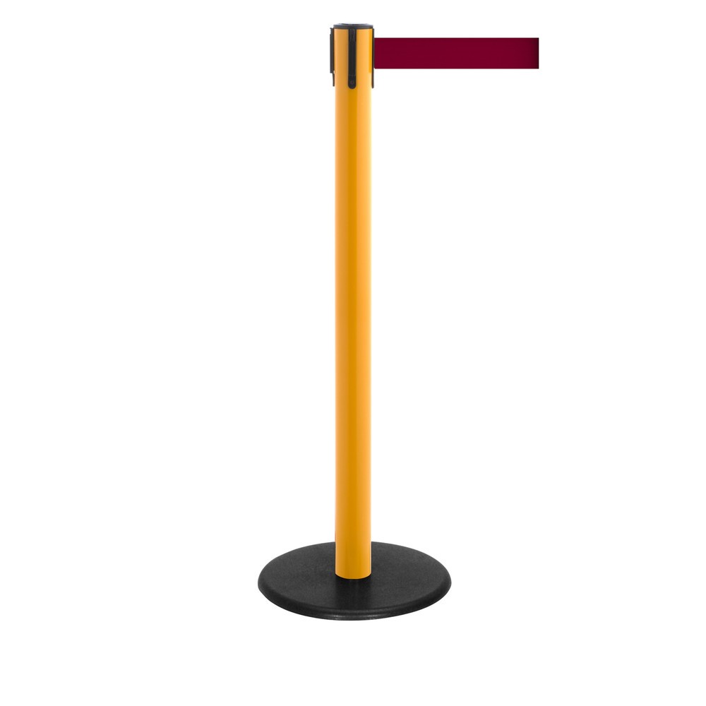 Productafbeelding nr. 1: Afzetpaal met lint RS-GUIDESYSTEMS®, gietijzeren bodemplaat, lintbreedte 50 mm, geel, bourgogne, 2,3 m
