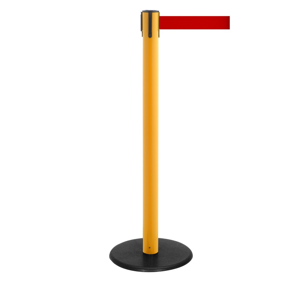 Productafbeelding nr. 1: Afzetpaal met lint RS-GUIDESYSTEMS®, gietijzeren bodemplaat, lintbreedte 50 mm, geel, rood, 4,0 m
