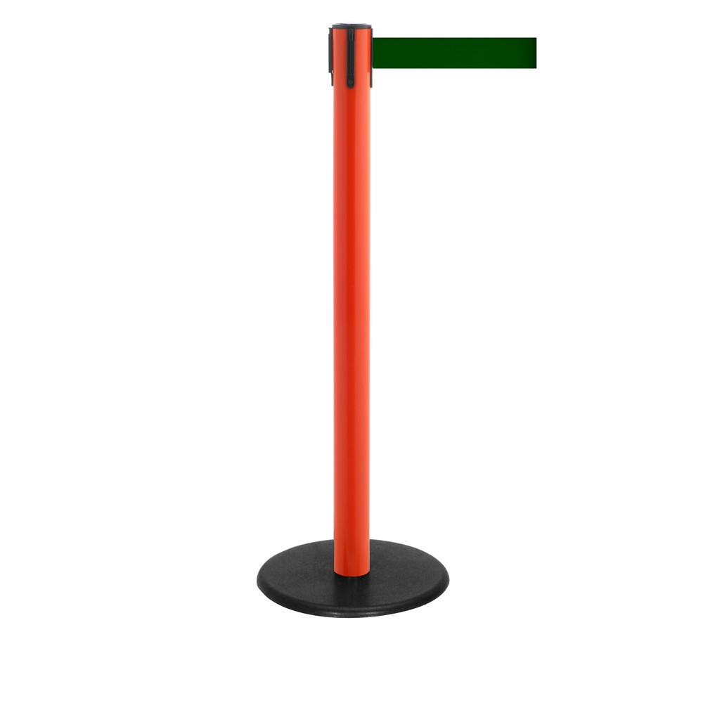 Productafbeelding nr. 1: Afzetpaal met lint RS-GUIDESYSTEMS®, gietijzeren bodemplaat, lintbreedte 50 mm, rood, donkergroen, 2,3 m