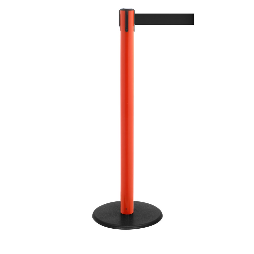 Productafbeelding nr. 1: Afzetpaal met lint RS-GUIDESYSTEMS®, gietijzeren bodemplaat, lintbreedte 50 mm, rood, zwart, 2,3 m