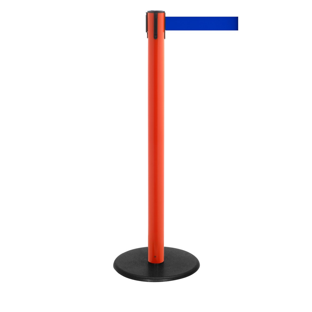 Productafbeelding nr. 1: Afzetpaal met lint RS-GUIDESYSTEMS®, gietijzeren bodemplaat, lintbreedte 50 mm, rood, blauw, 4,0 m